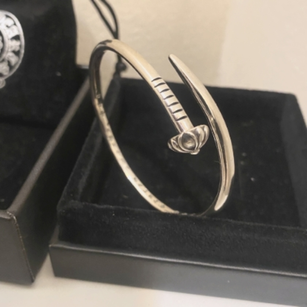 Chrome Hearts Silver Nail Bracelet (Adjustable)